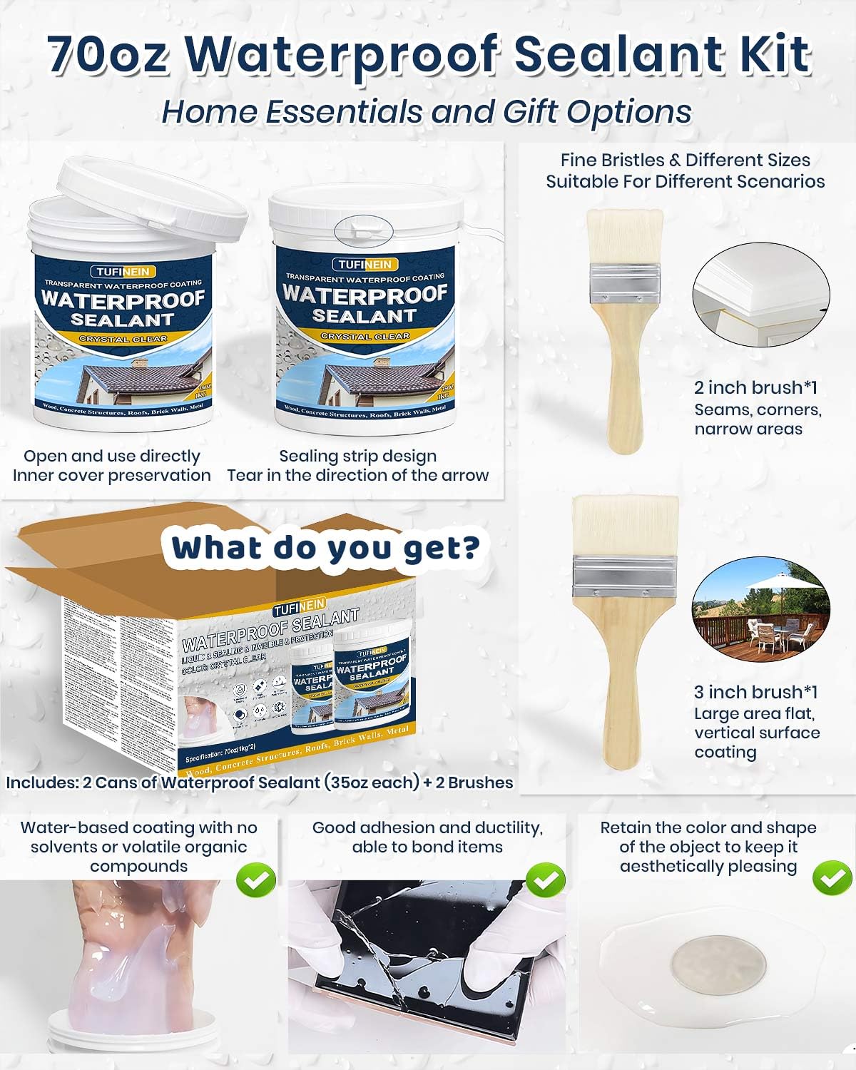 Tufinein garden wall coated with clear sealant for weather resistance.
