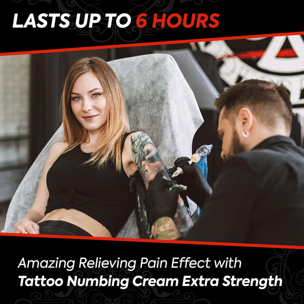 Tuiwaro Numbing Cream label close-up highlights extra-strength packaging.