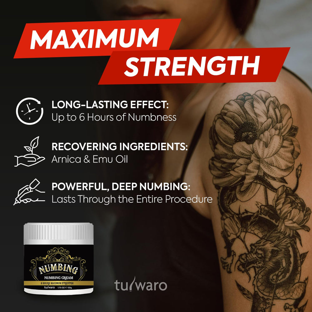 Tuiwaro Numbing Cream texture close-up shows fast absorption.