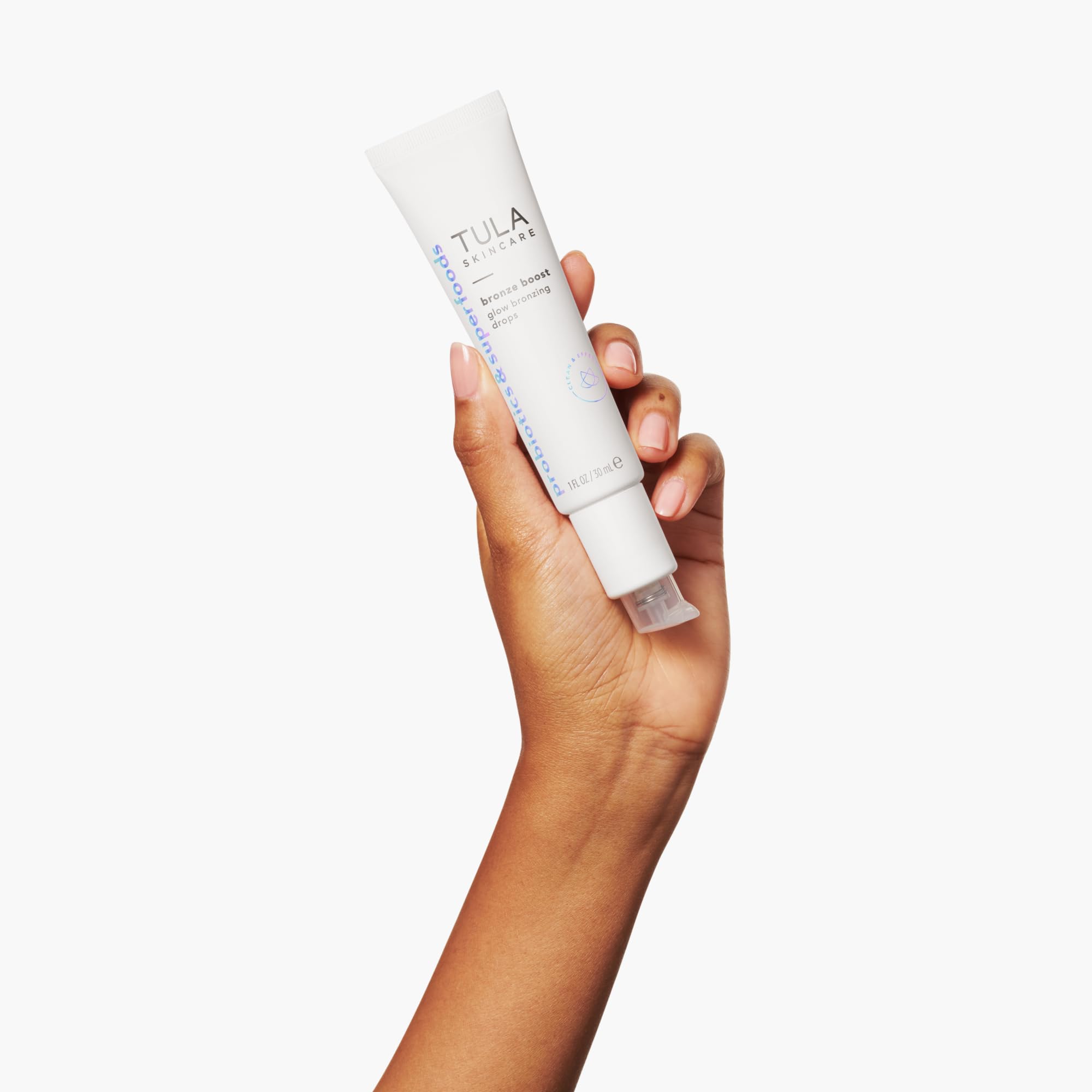 TULA Bronze Boost Glow mixed into moisturizer for deeper bronze