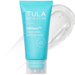 TULA H2Oasis jar closeup showing hydrating formula for refreshed skin.