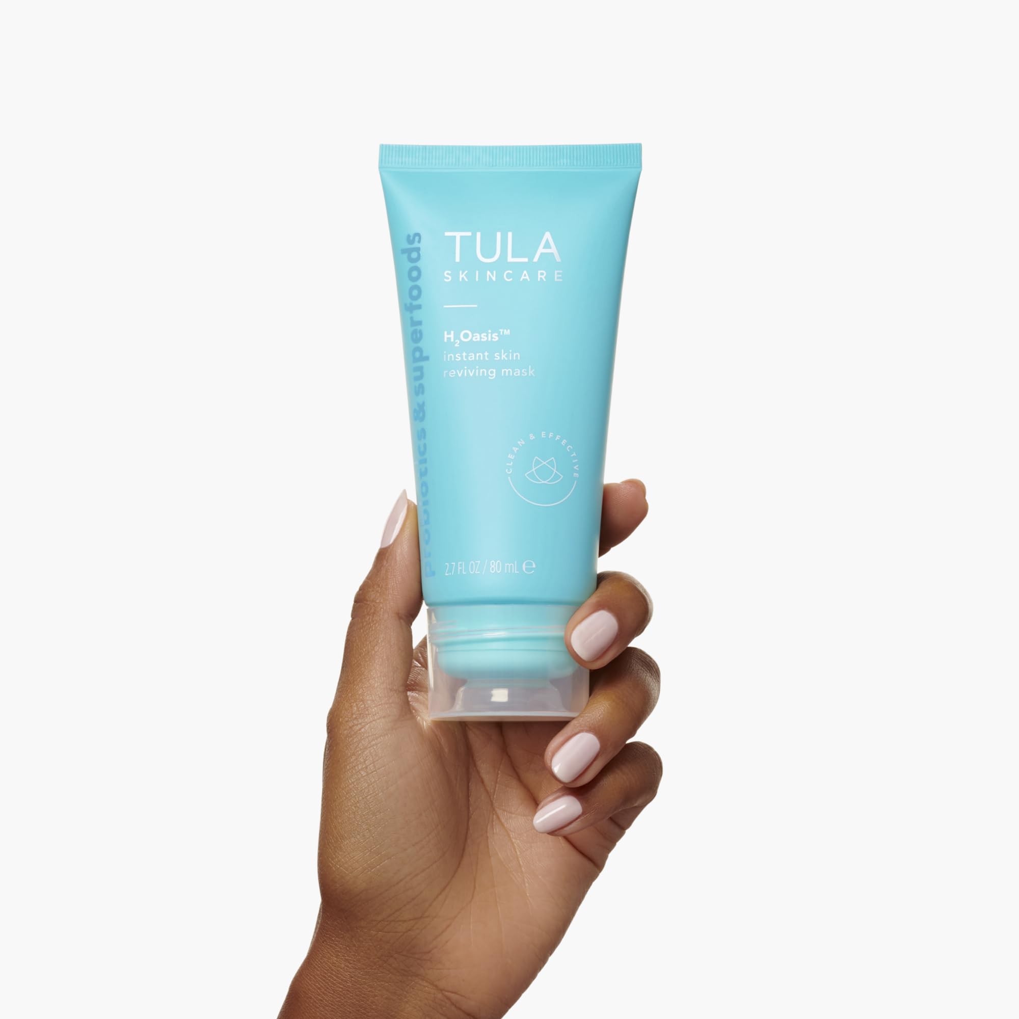 TULA H2Oasis mask on skin during application for quick revival.