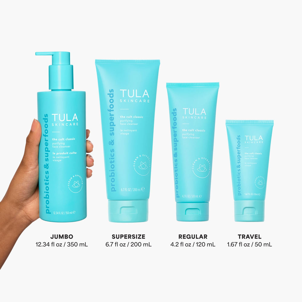 Probiotic extracts displayed to highlight balanced skin benefits in TULA formula.