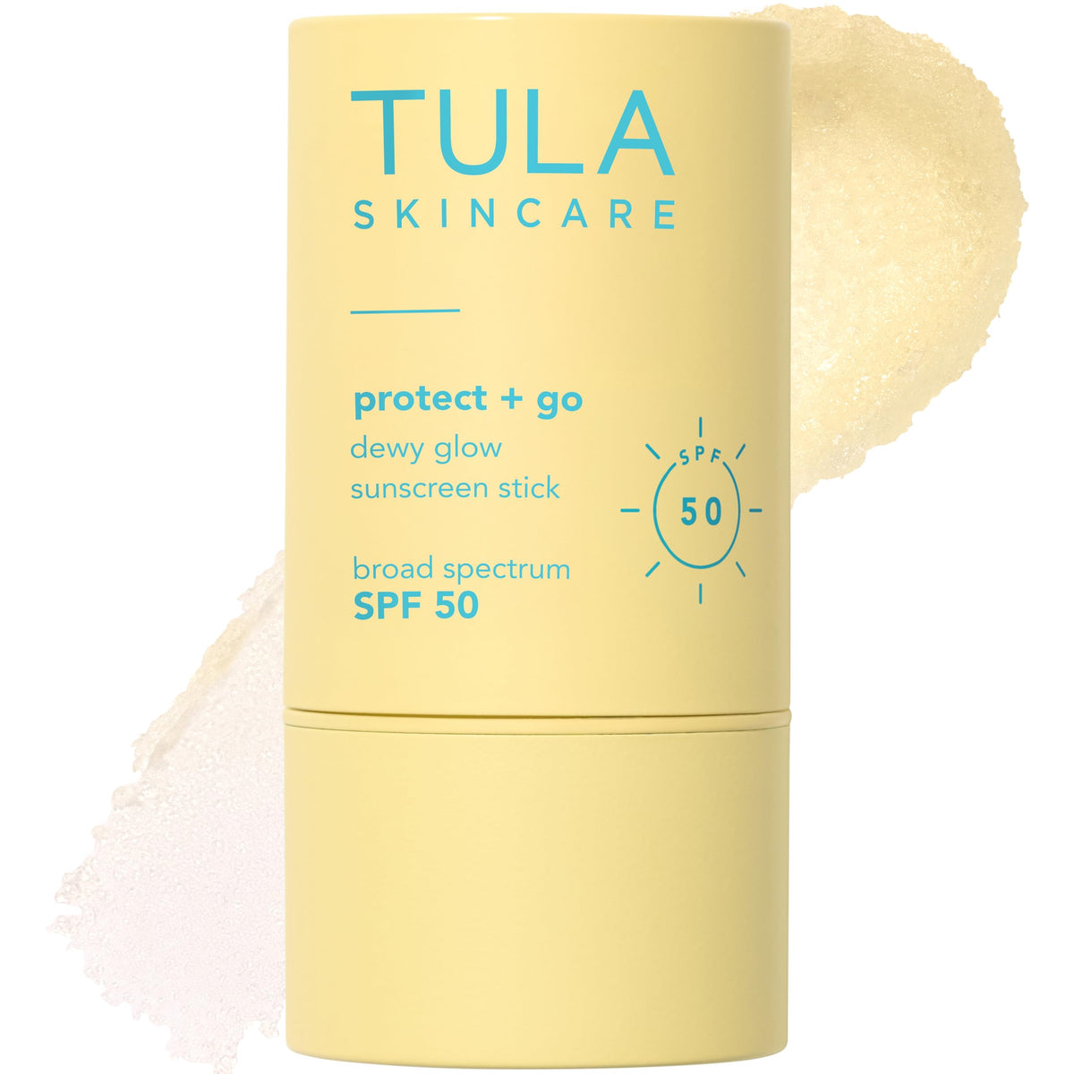 TULA Protect + Glow sunscreen stick applied to the face for mess-free protection