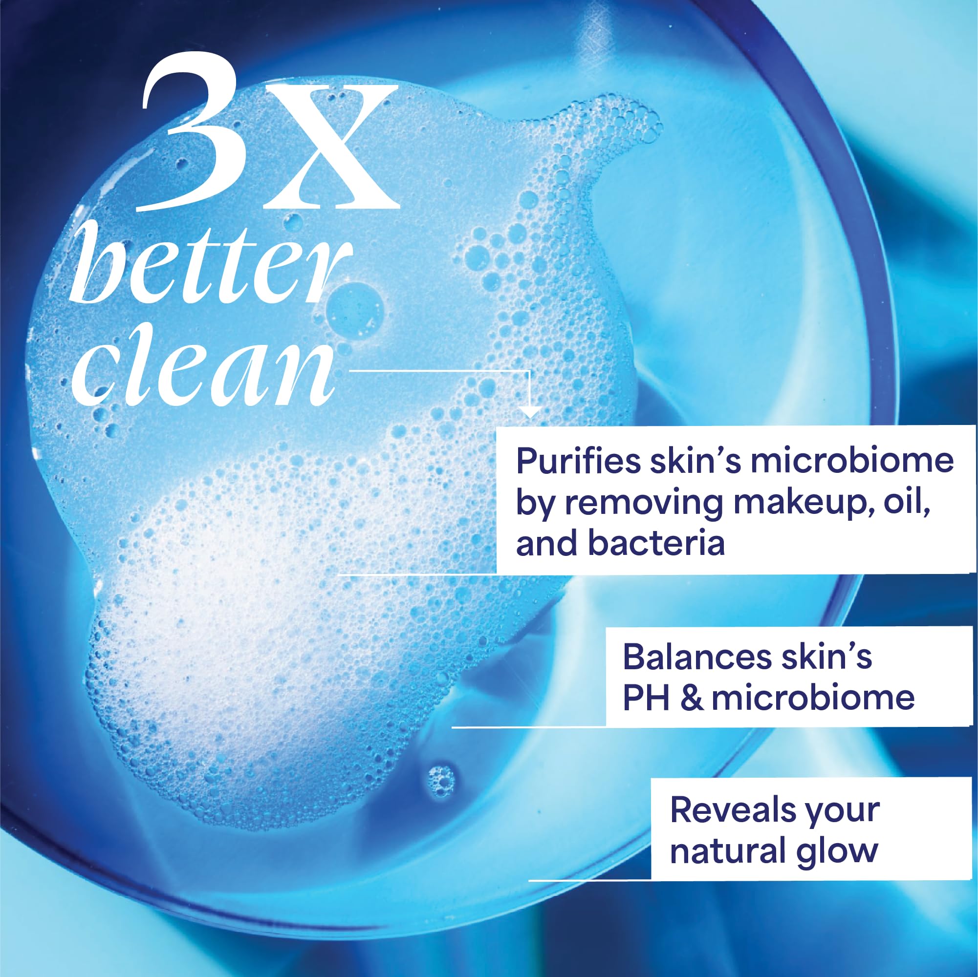 Gel texture close-up of TULA cleanser illustrating gentle cleansing action.