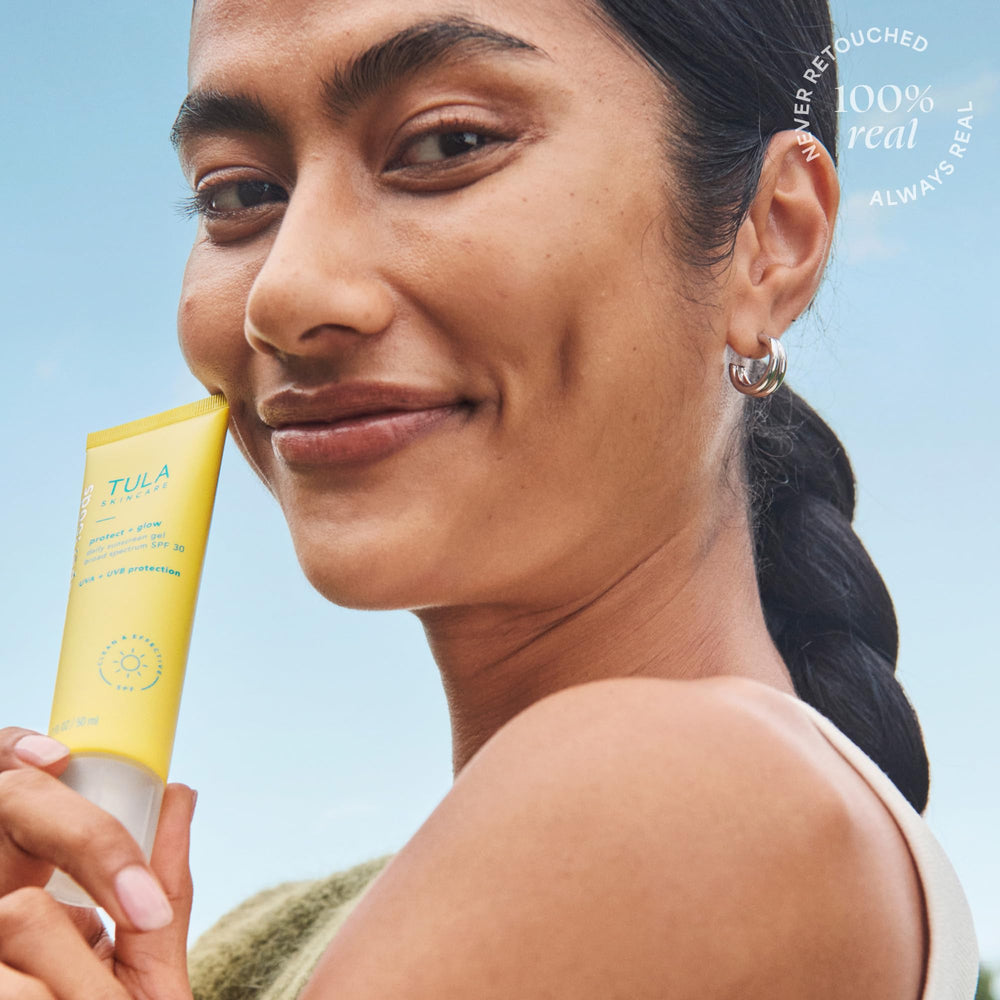 TULA under makeup base visualizing smooth, radiant skin.