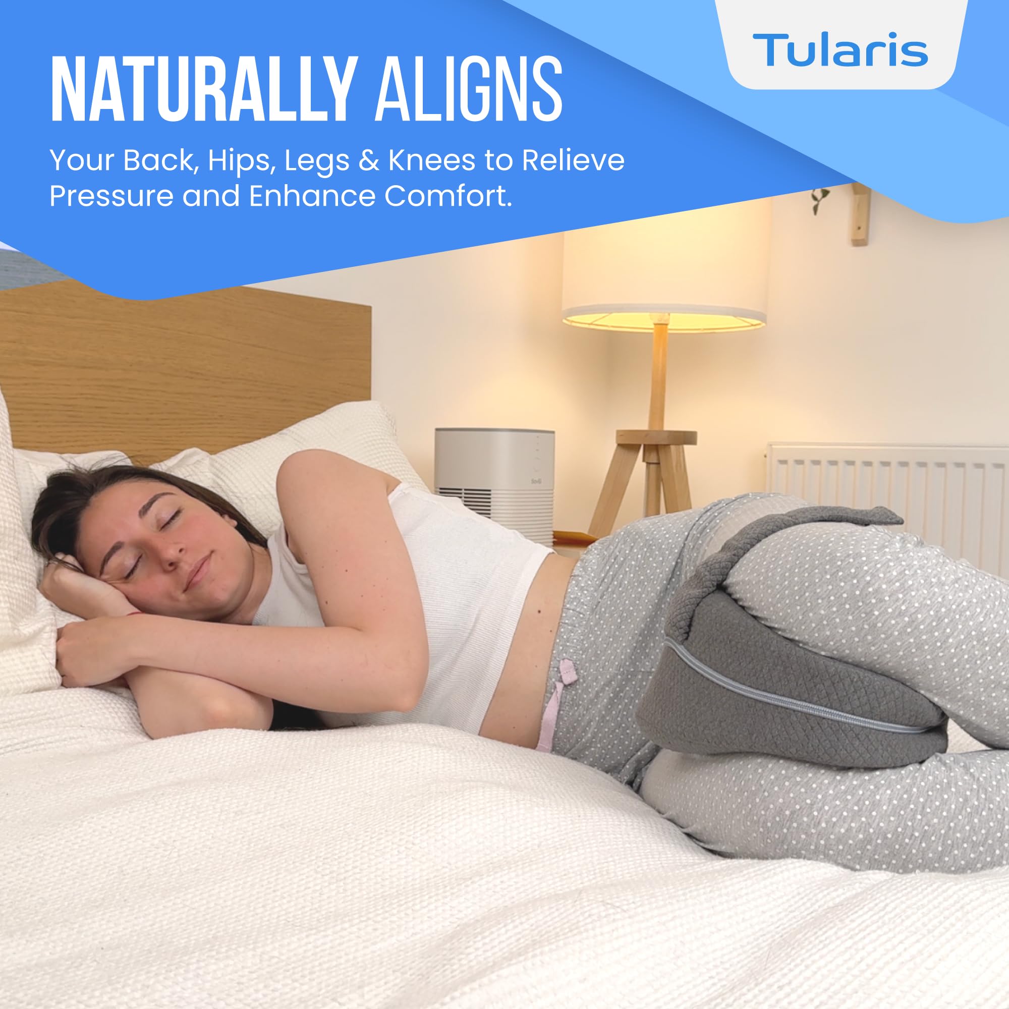 TULARIS breathable removable cover improves airflow and keeps the pillow fresh.