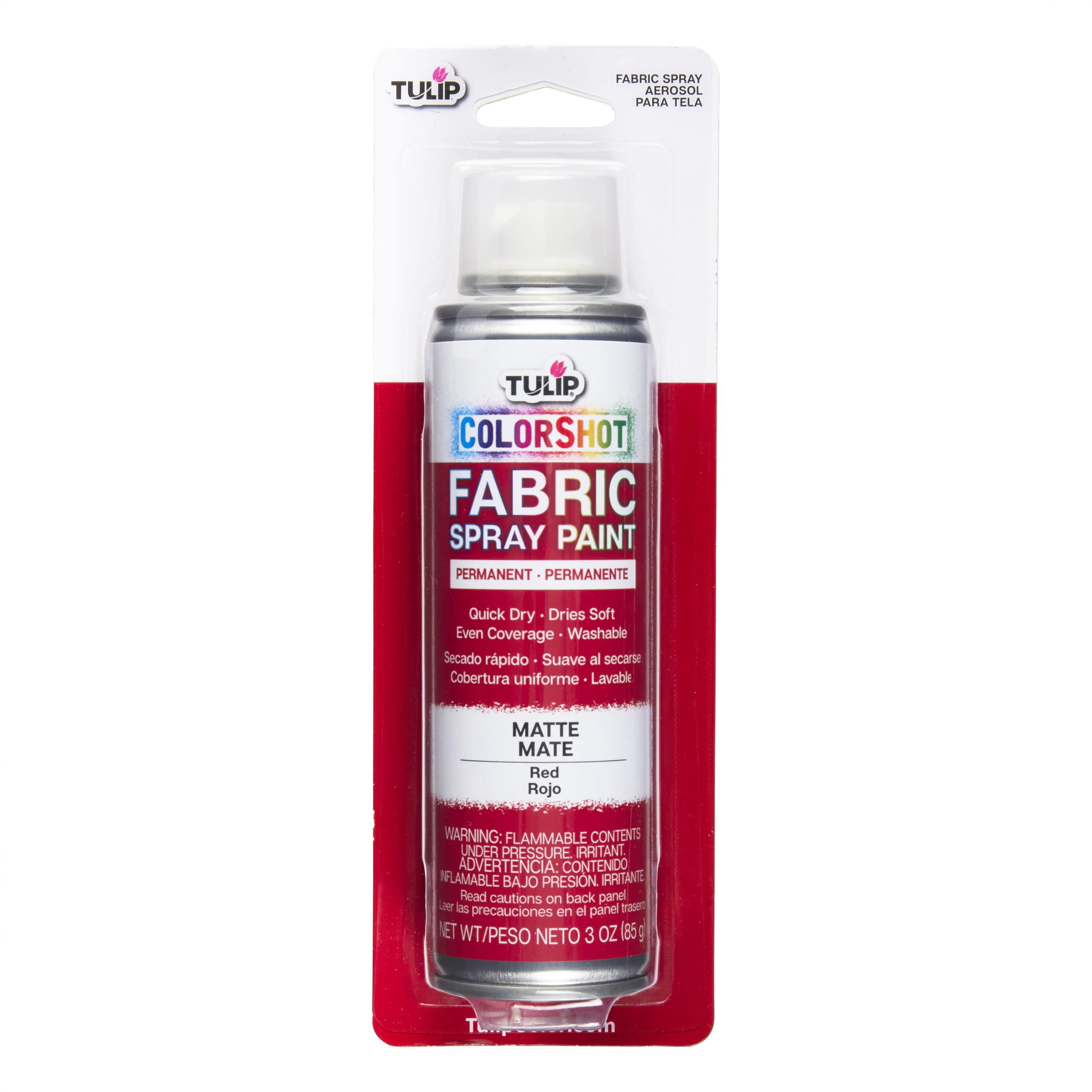 Tulip ColorShot red spray bottle for quick, washable fabric color