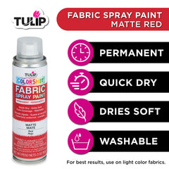 Tulip ColorShot dries to a soft finish on fabrics