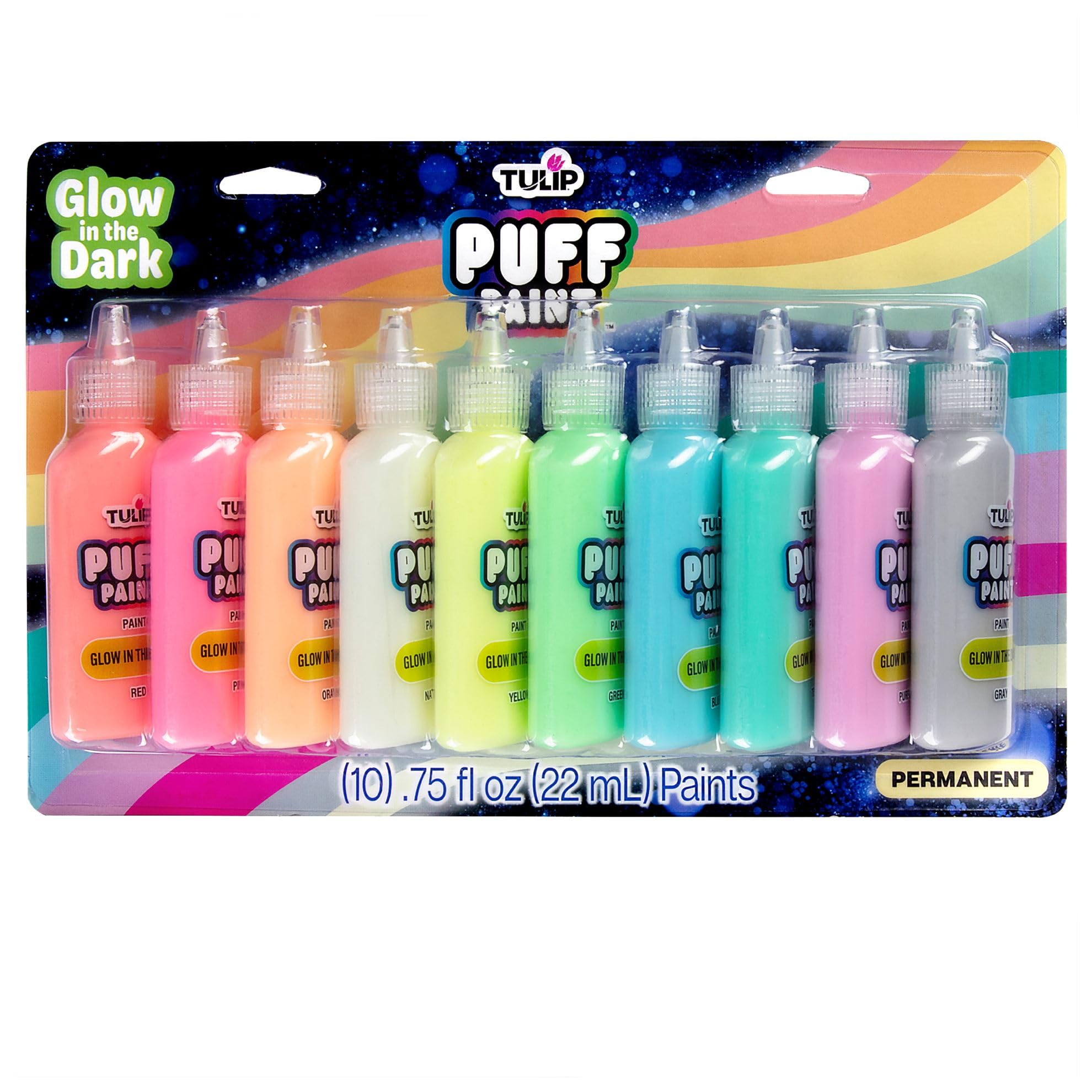 Tulip Puff Paint Glow in the Dark with smooth application for precise fabric designs