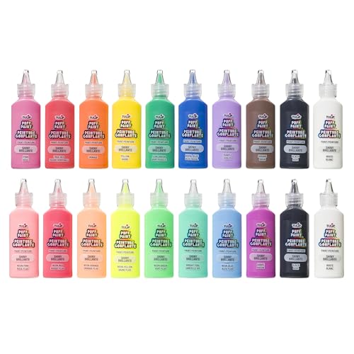 Tulip Puff Paint dries to an ultra shiny finish on fabric.