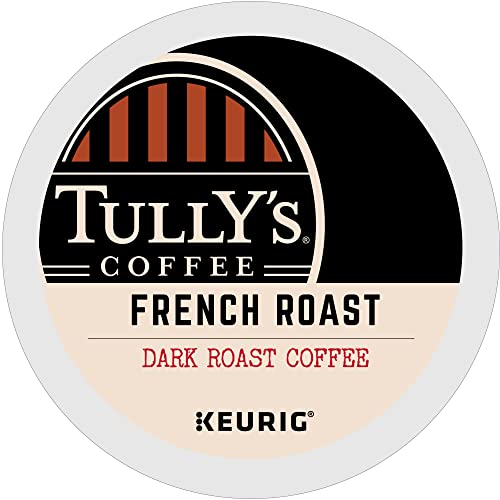 Six-pack box of Tully's French Roast K-Cups ready for busy mornings.