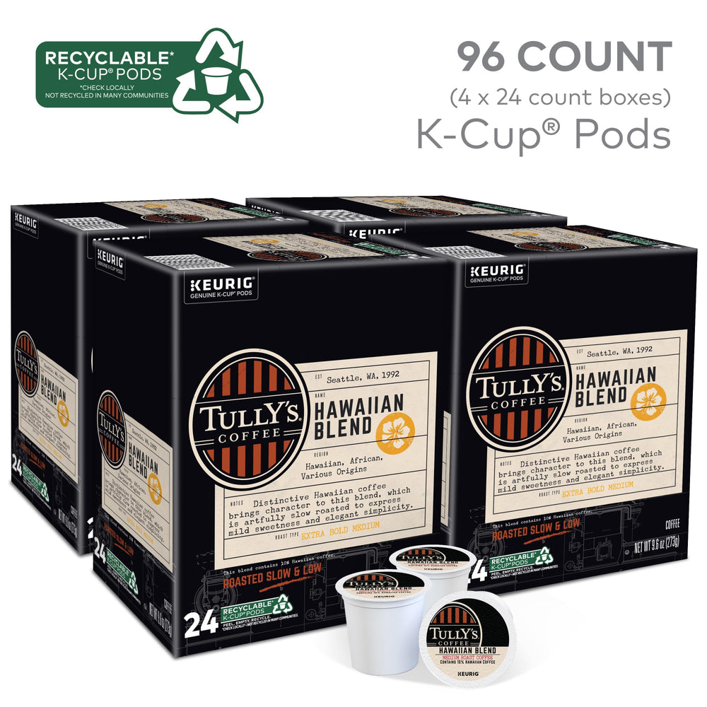 Tully's Hawaiian Blend packaging box suitable for gifting or pantry storage.
