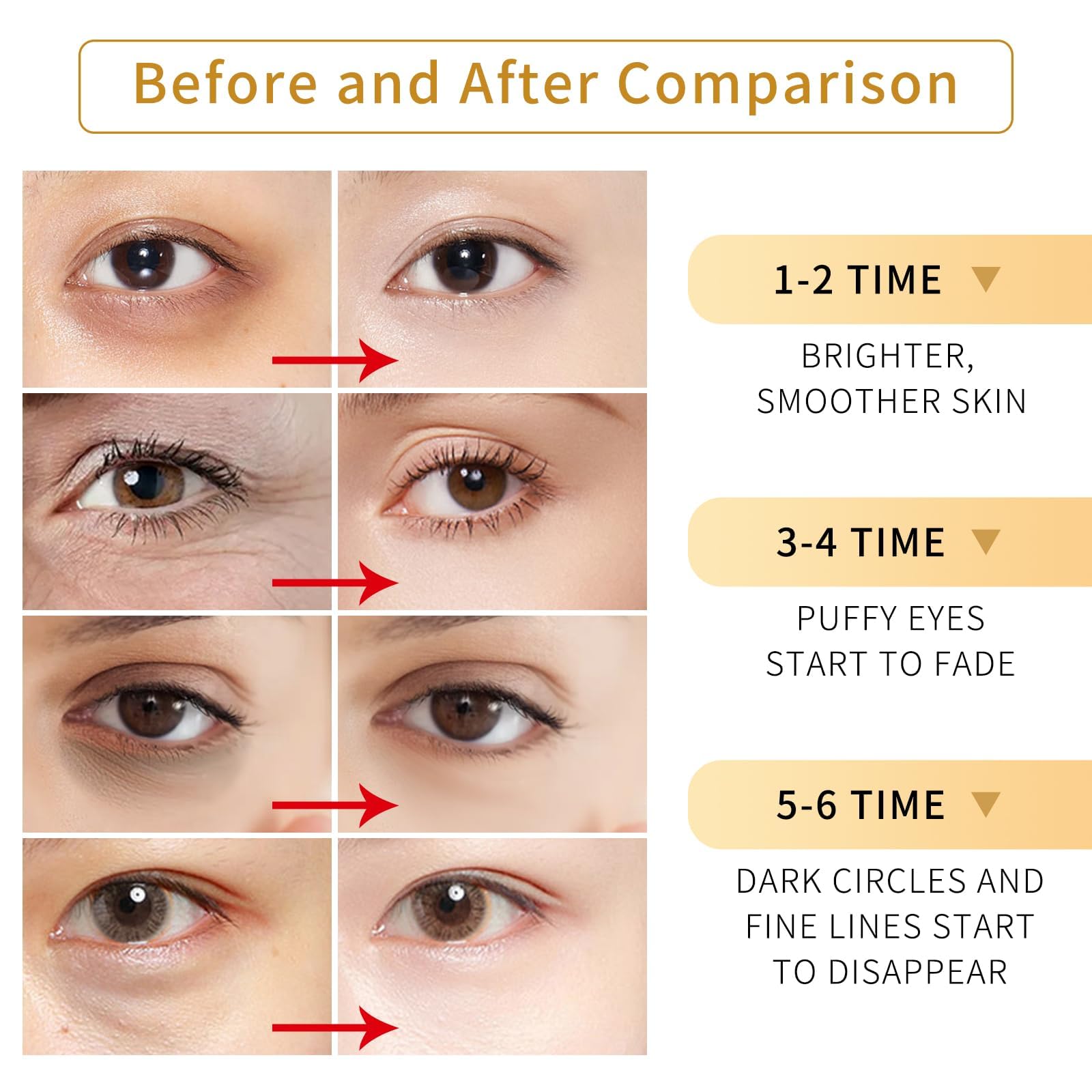 Tunbot eye mask after use with serum for moisturized under-eye area.