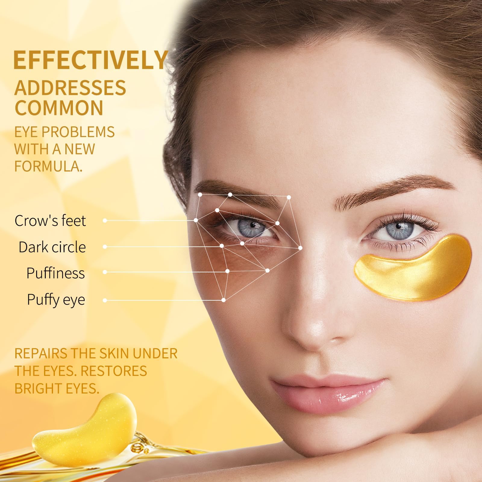 Tunbot eye masks under eyes during application for refreshing results.
