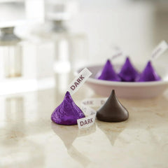 Close-up of Hershe.ysKISSES Special Dark Kisses showing deep, smooth chocolate.