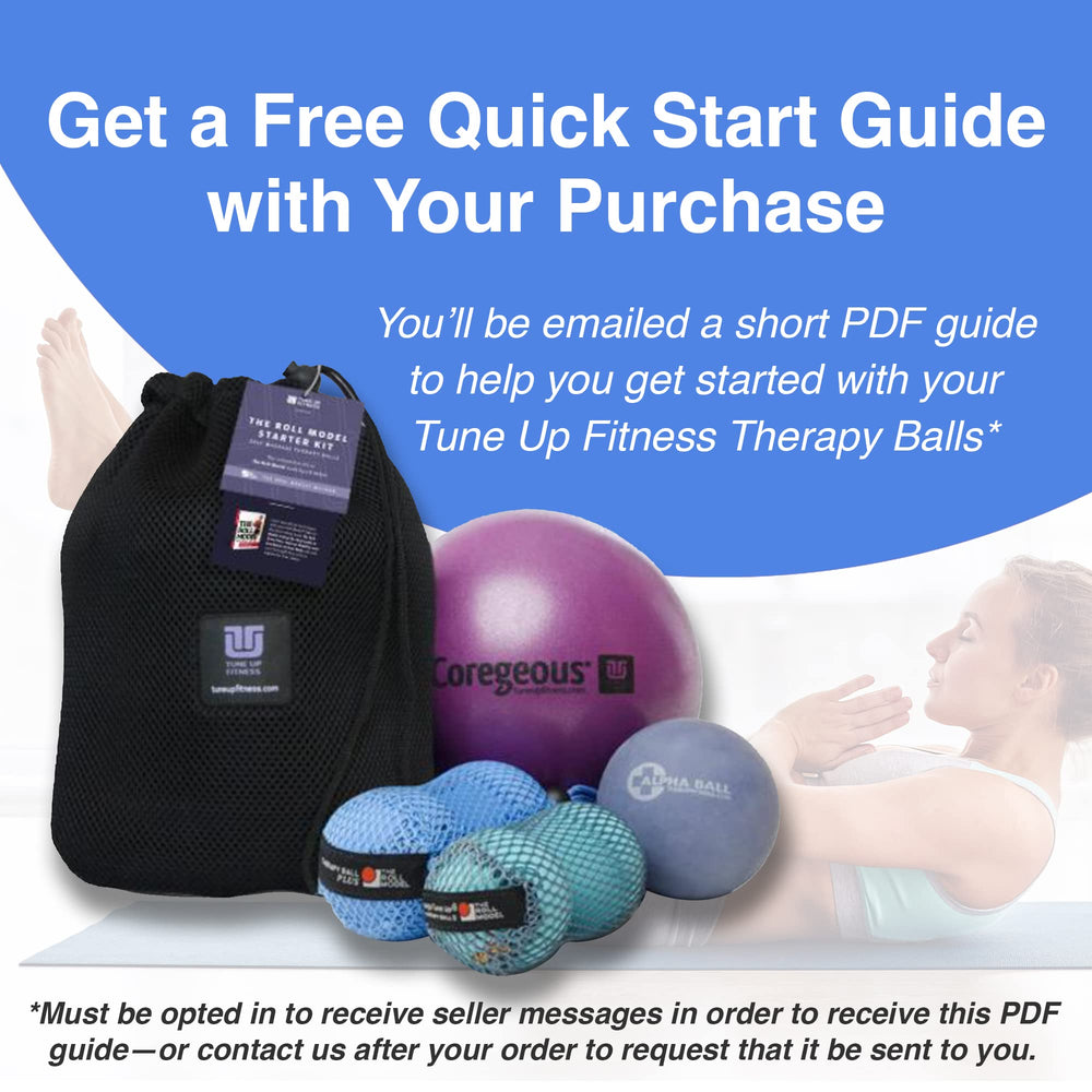 Tune Up Fitness Therapy Ball PLUS Pair in Tote is travel-ready for workouts on the go.