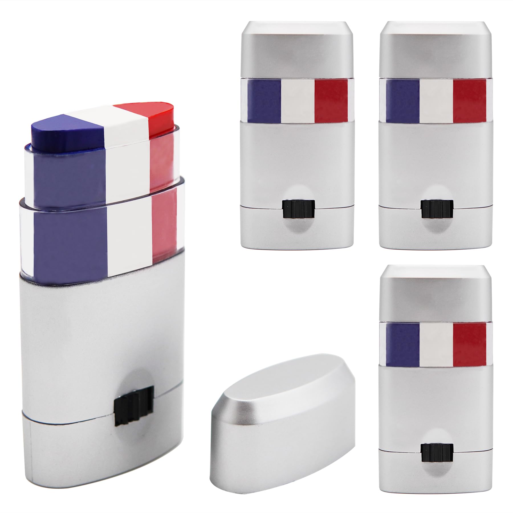 TungminJ red-white-blue face paint sticks assembled for quick game-day color.