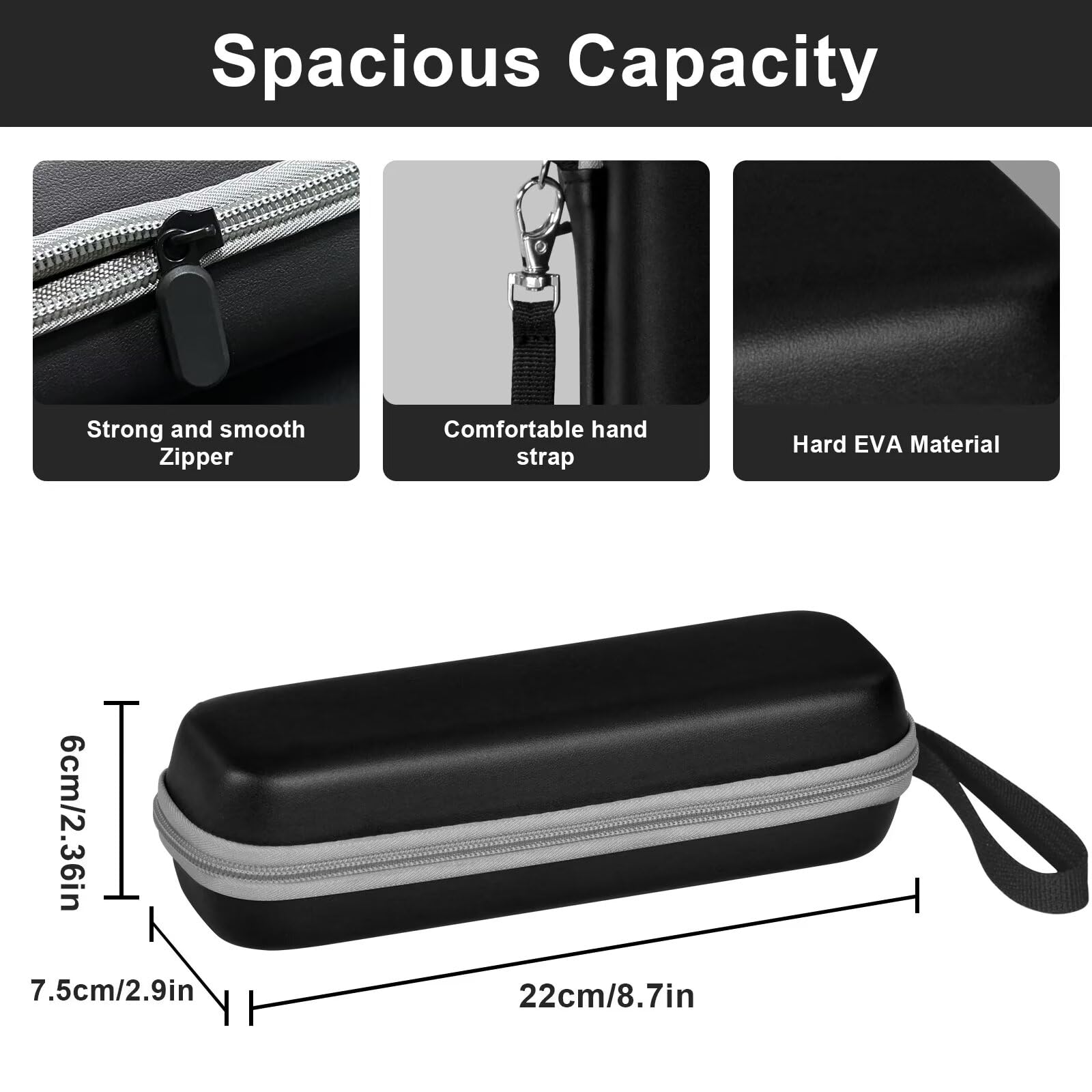 Tunyinsh toothbrush travel case inside compartments keeps heads and cords organized.