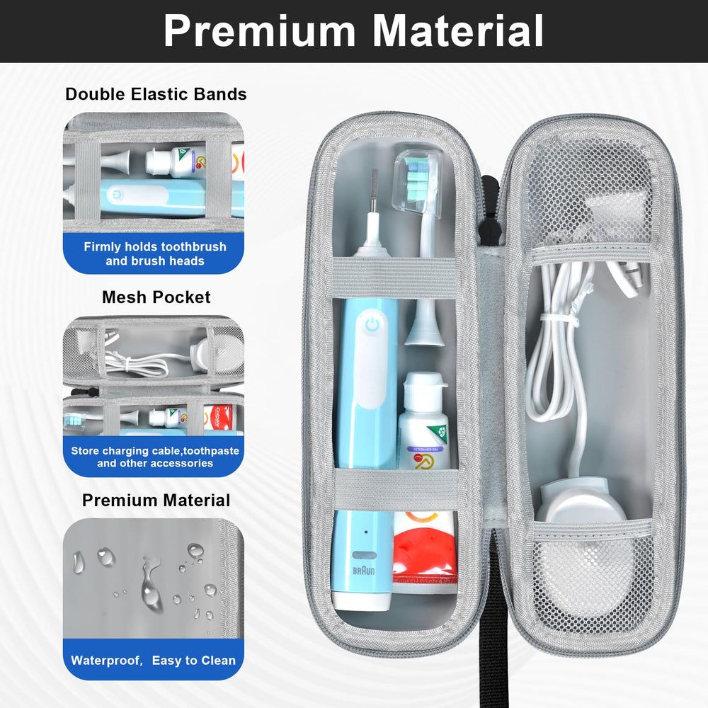 Tunyinsh toothbrush travel case waterproof liner protects against leaks.