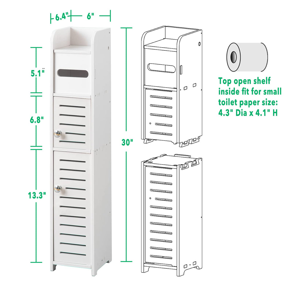 Tuoxinem easy-assembly cabinet in white suitable for tight spaces