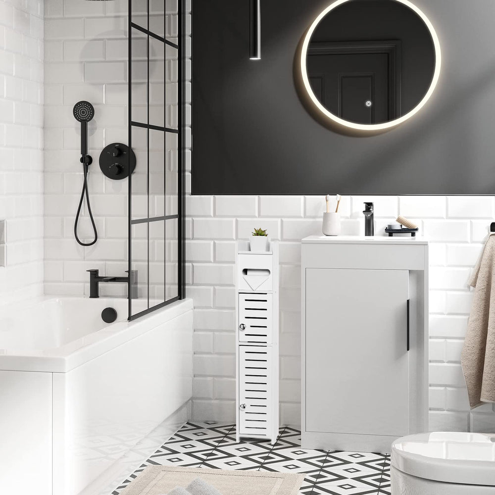 Tuoxinem toilet paper dispenser cabinet for standard rolls