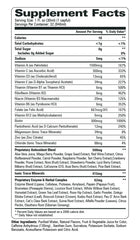Turbo Power Plus ingredients panel shows vitamins and minerals for overall support.