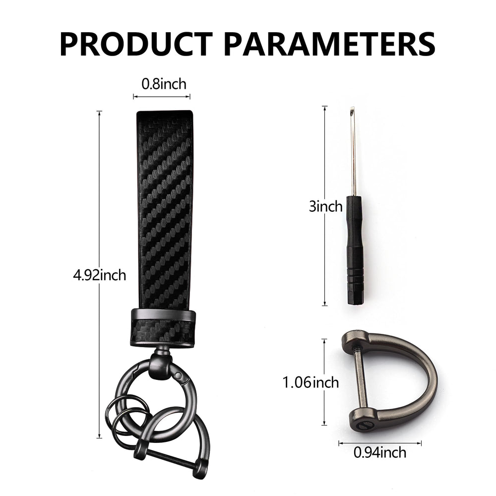 Turcee leather keychain featuring an anti-lost D-ring for secure key access.