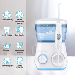 TUREWELL water flosser tip storage drawer for easy tip changes during routines.