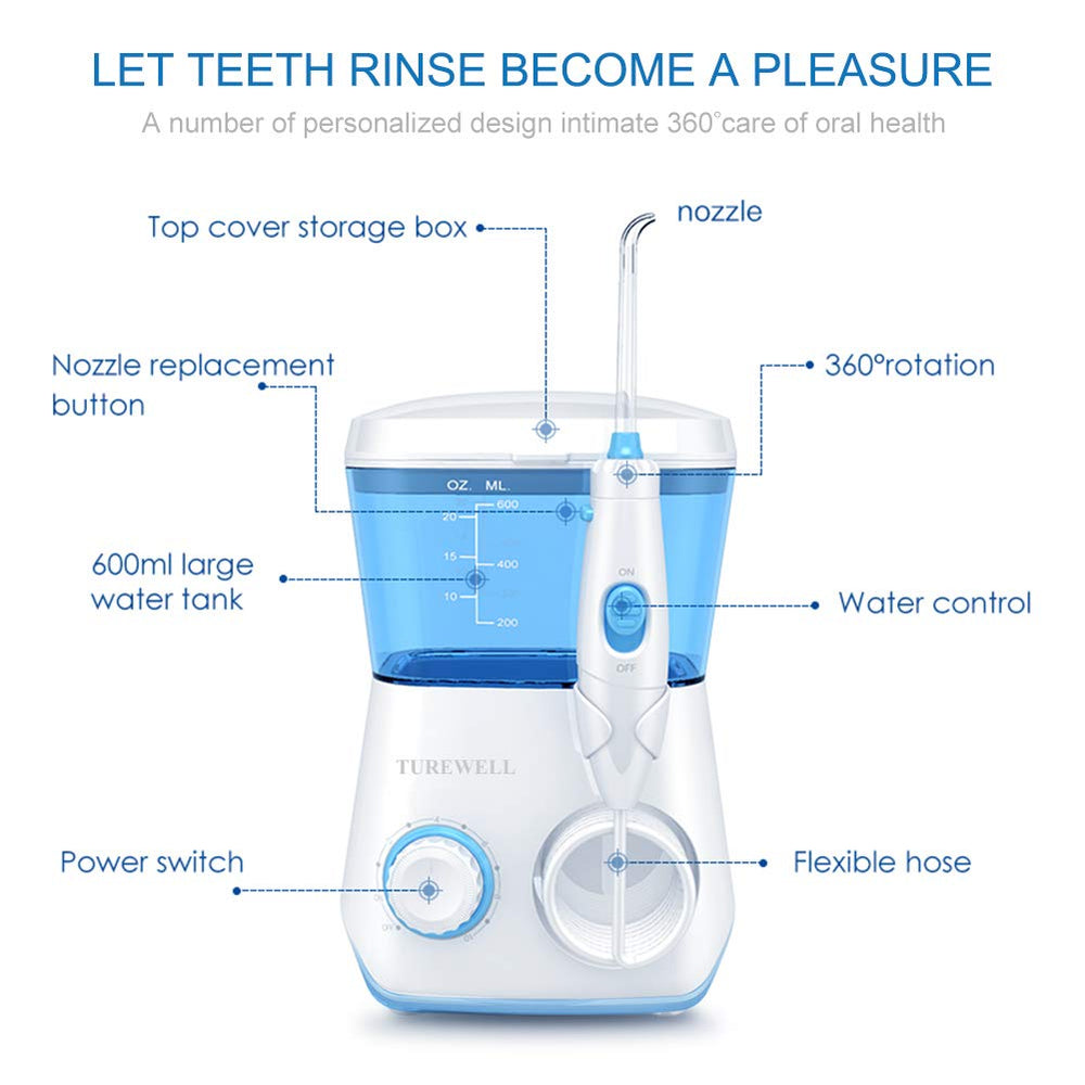 TUREWELL tongue cleaner tip freshens mouth after flossing.