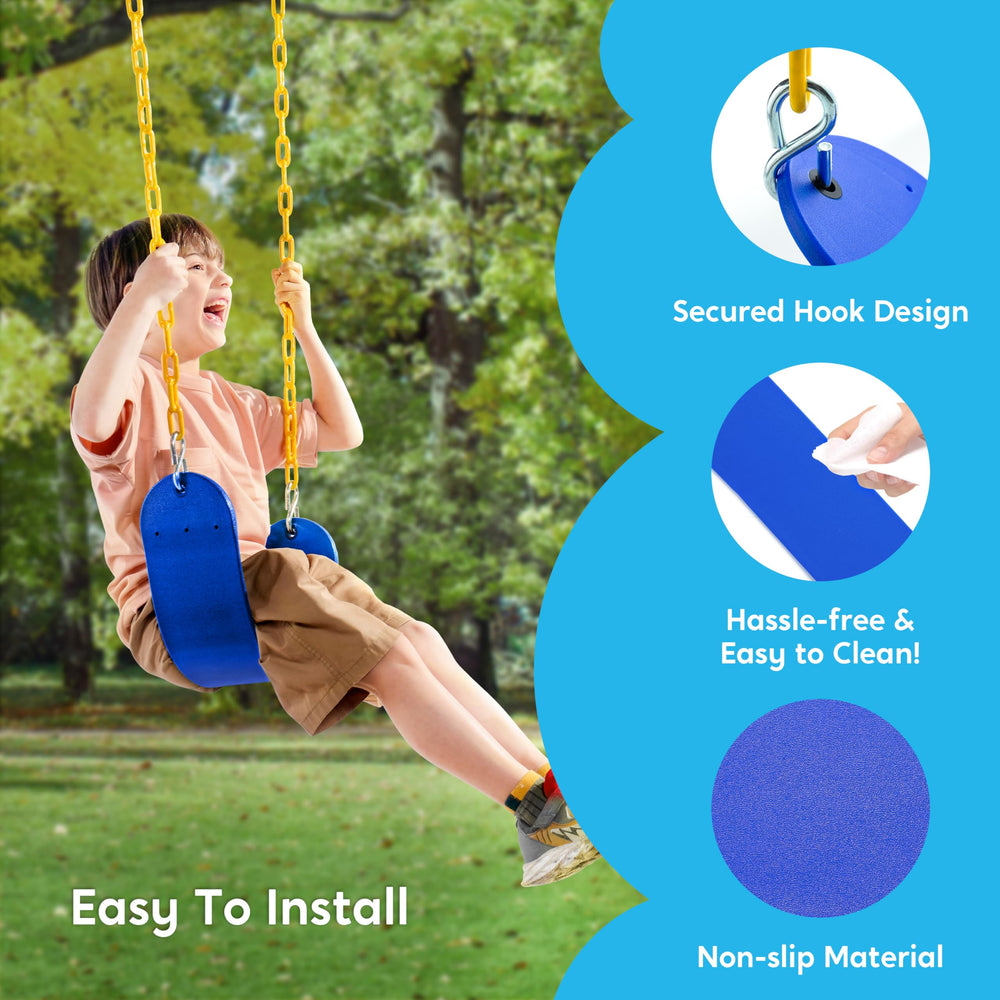 TURFEE swing attachment hooks pair secures quick, sturdy mounting for kids.