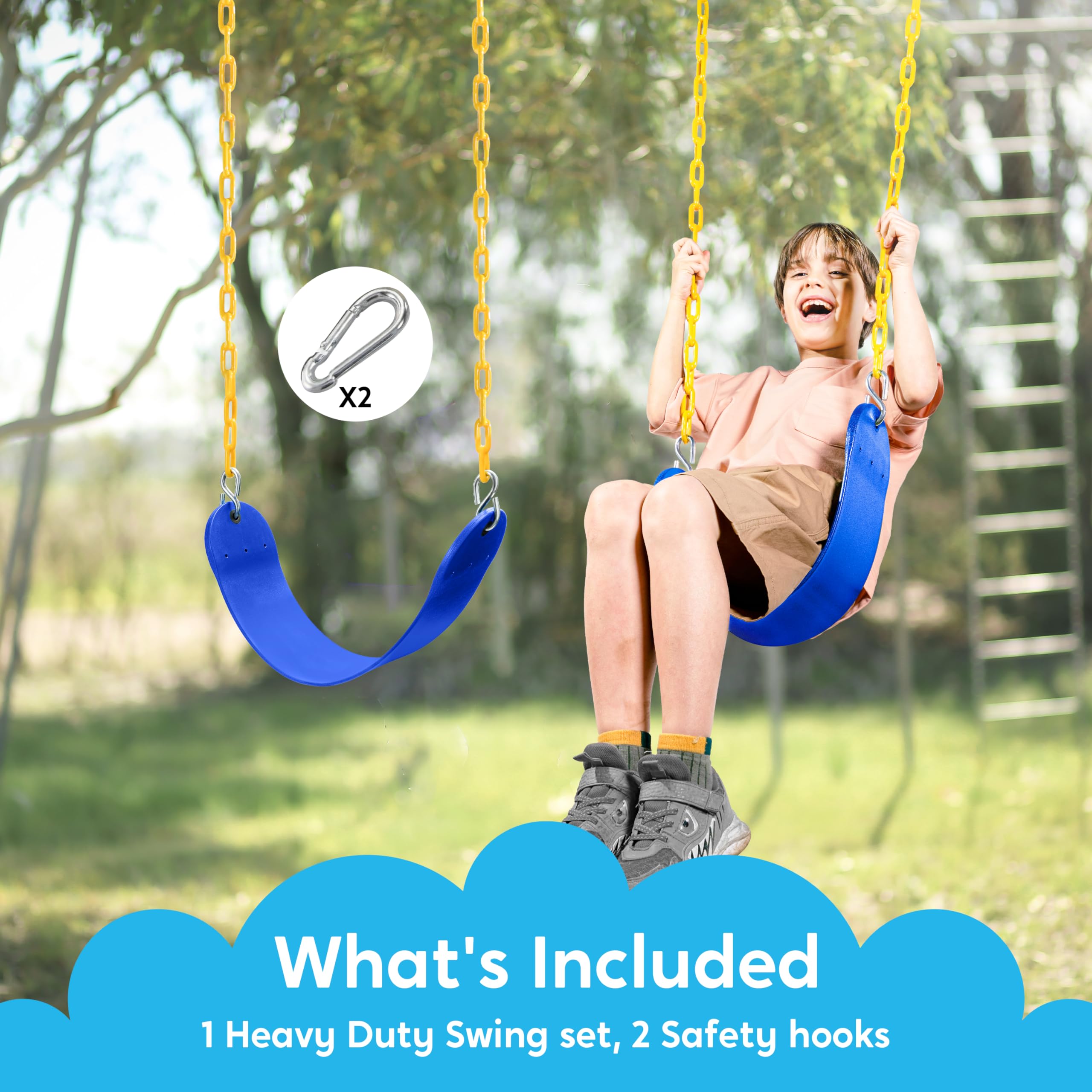 TURFEE swing seat closeup plastic highlights durable material for everyday play.