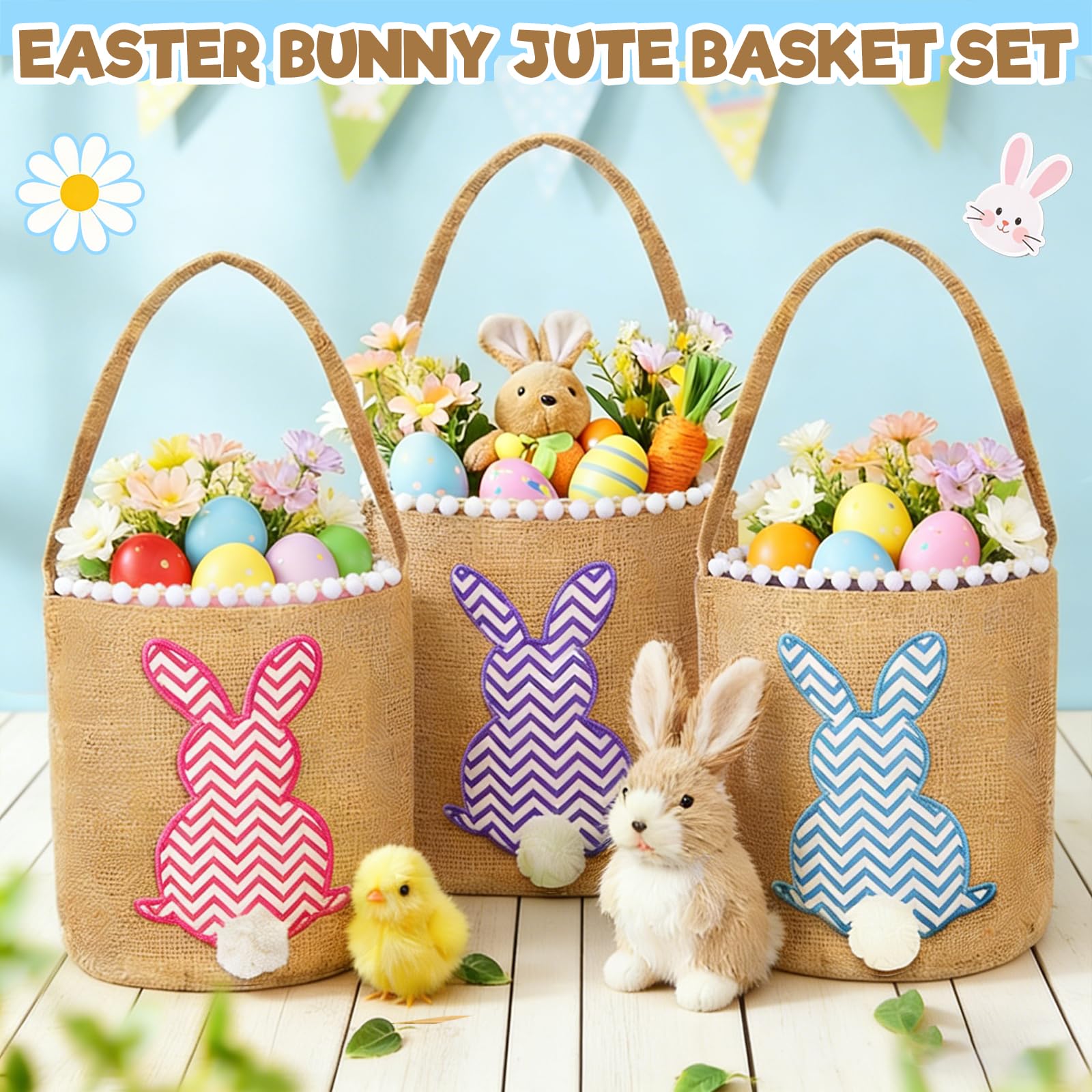 Turnmeon Easter basket with DIY surface for personalization and gifts