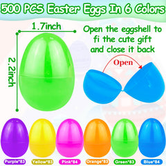 TURNMEON plastic Easter eggs, 2.2-inch size, perfect for fillable gifts