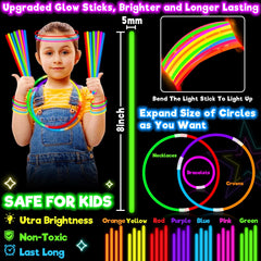 TURNMEON glow sticks connectors closeup showing easy-to-use linking for customizable jewelry.