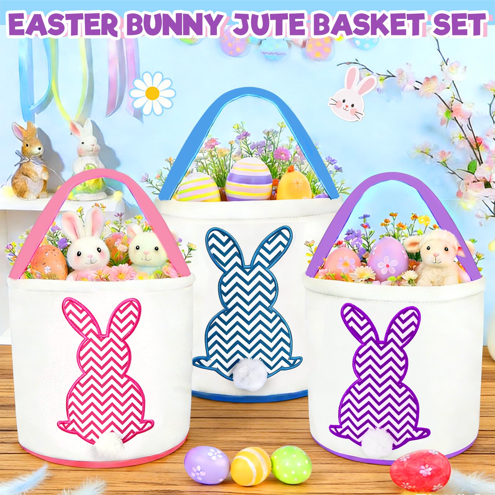 TURNMEON large-capacity Easter bin holds eggs, candy, and small toys.