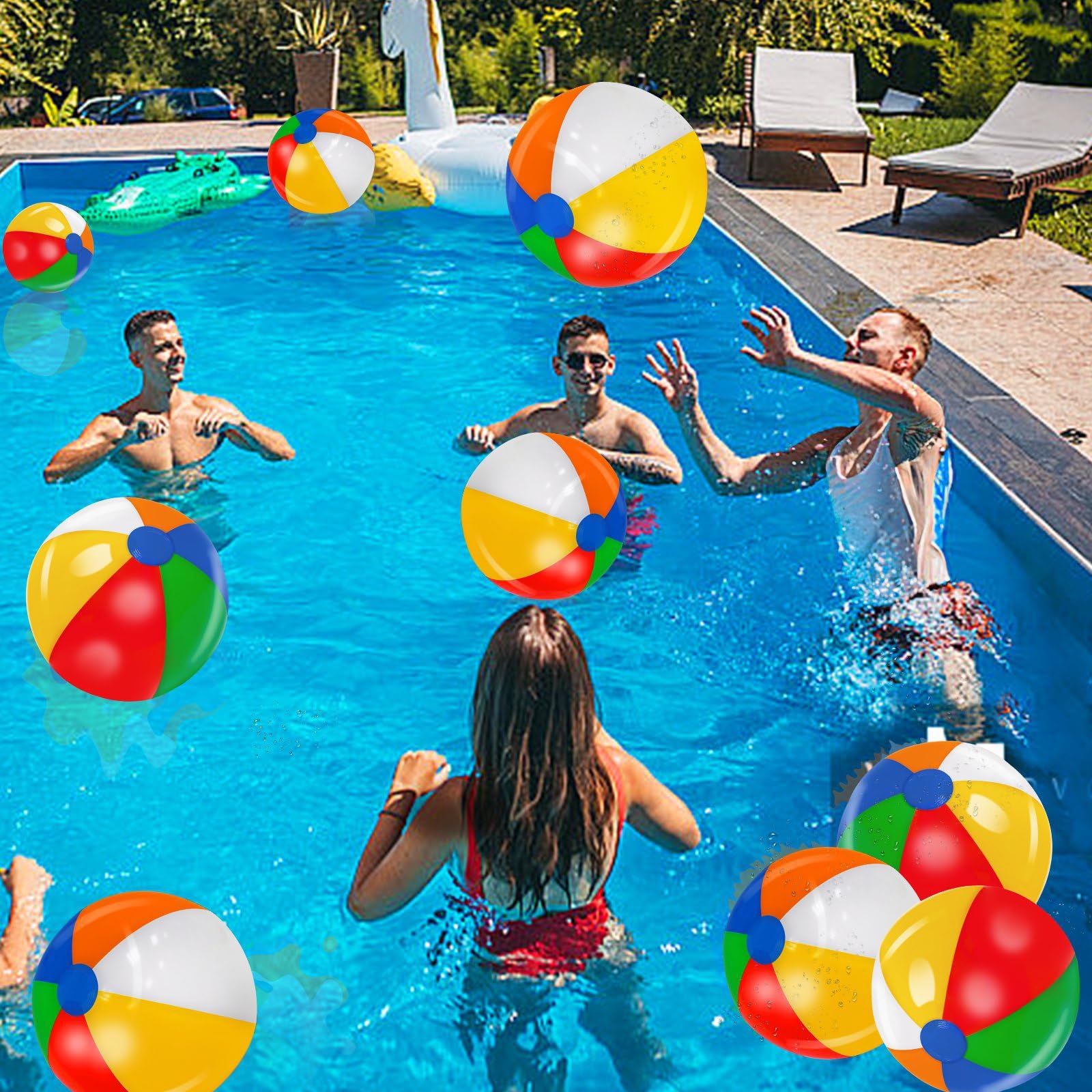 TURNMEON rainbow beach balls bulk pack ready for parties