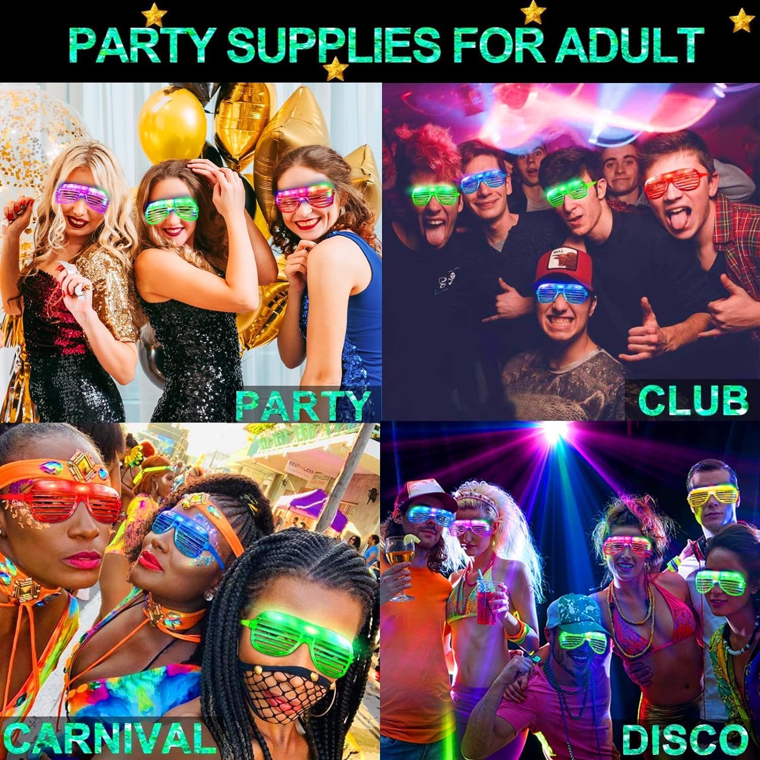 TURNMEON LED Glasses blue glow suit pool parties and summer celebrations.