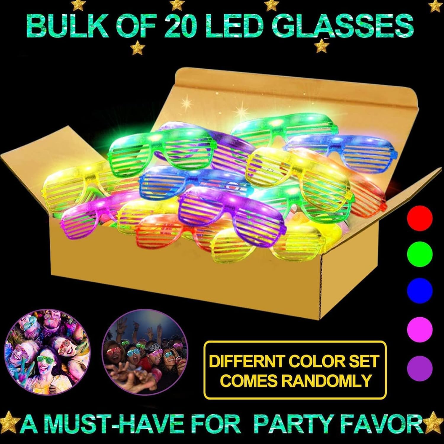 TURNMEON LED Glasses red glow add bold color to birthdays and concerts.