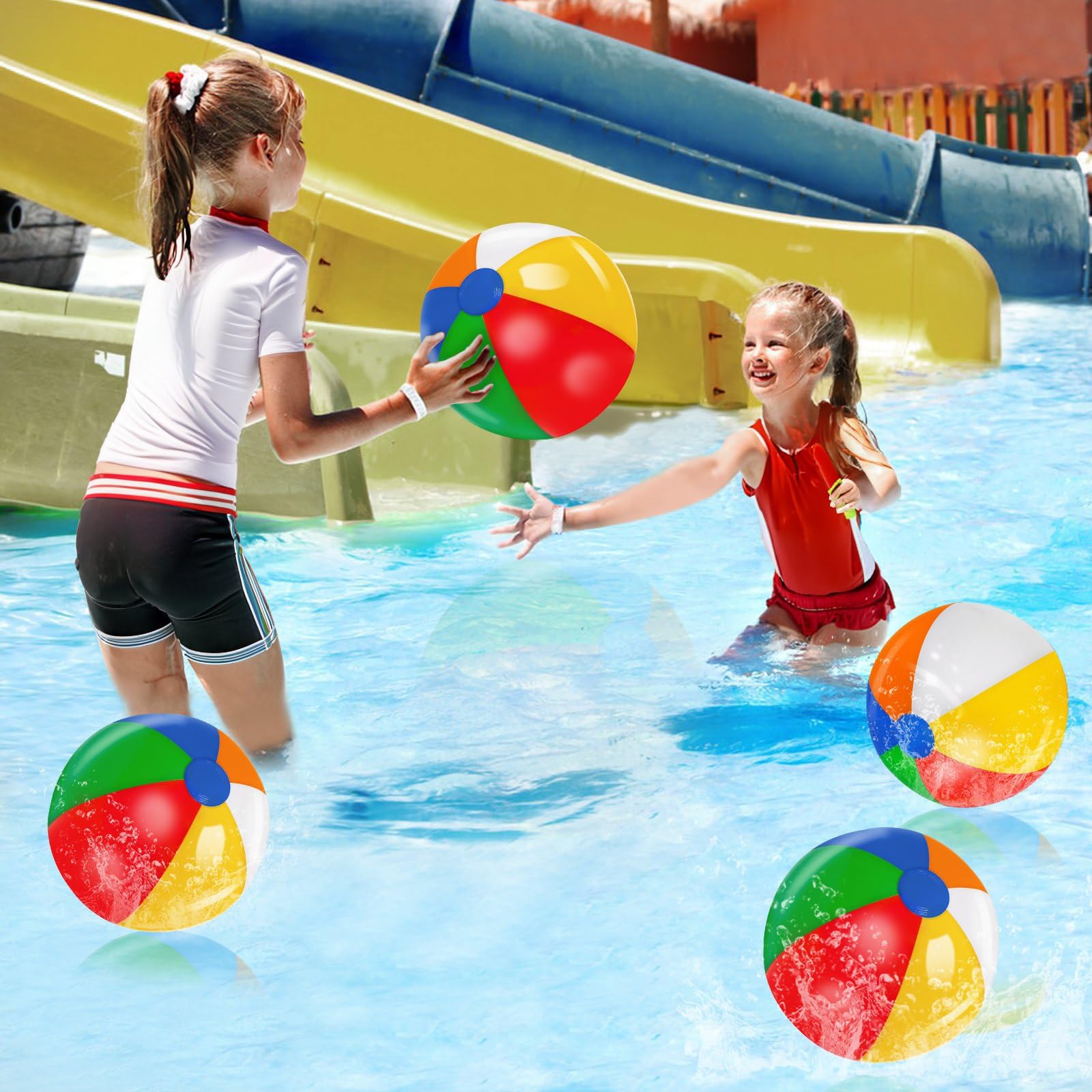 TURNMEON beach balls in vibrant colors for luau party decor
