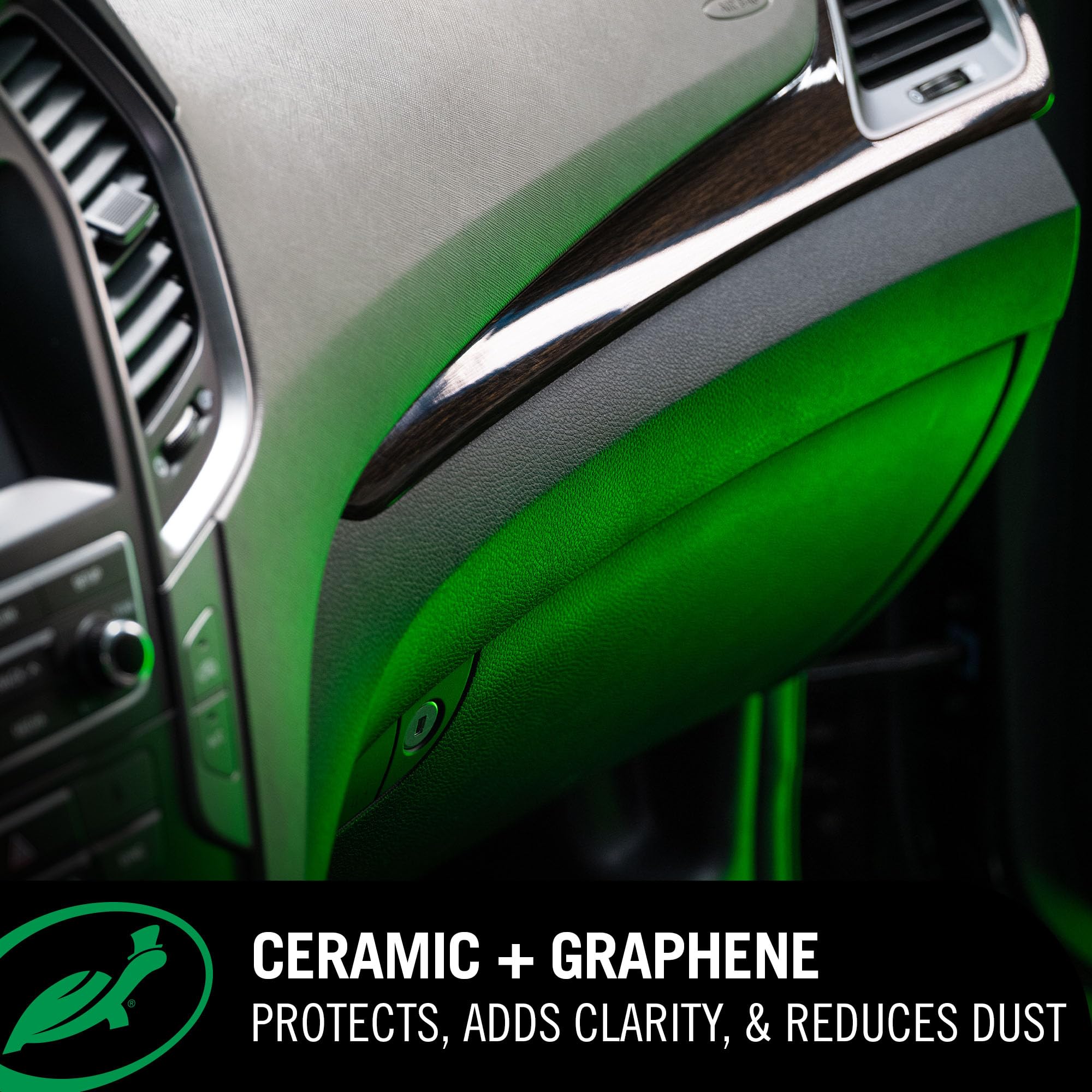 Turtle Wax Inside Job leather cleaning action targets tough stains on car seats.