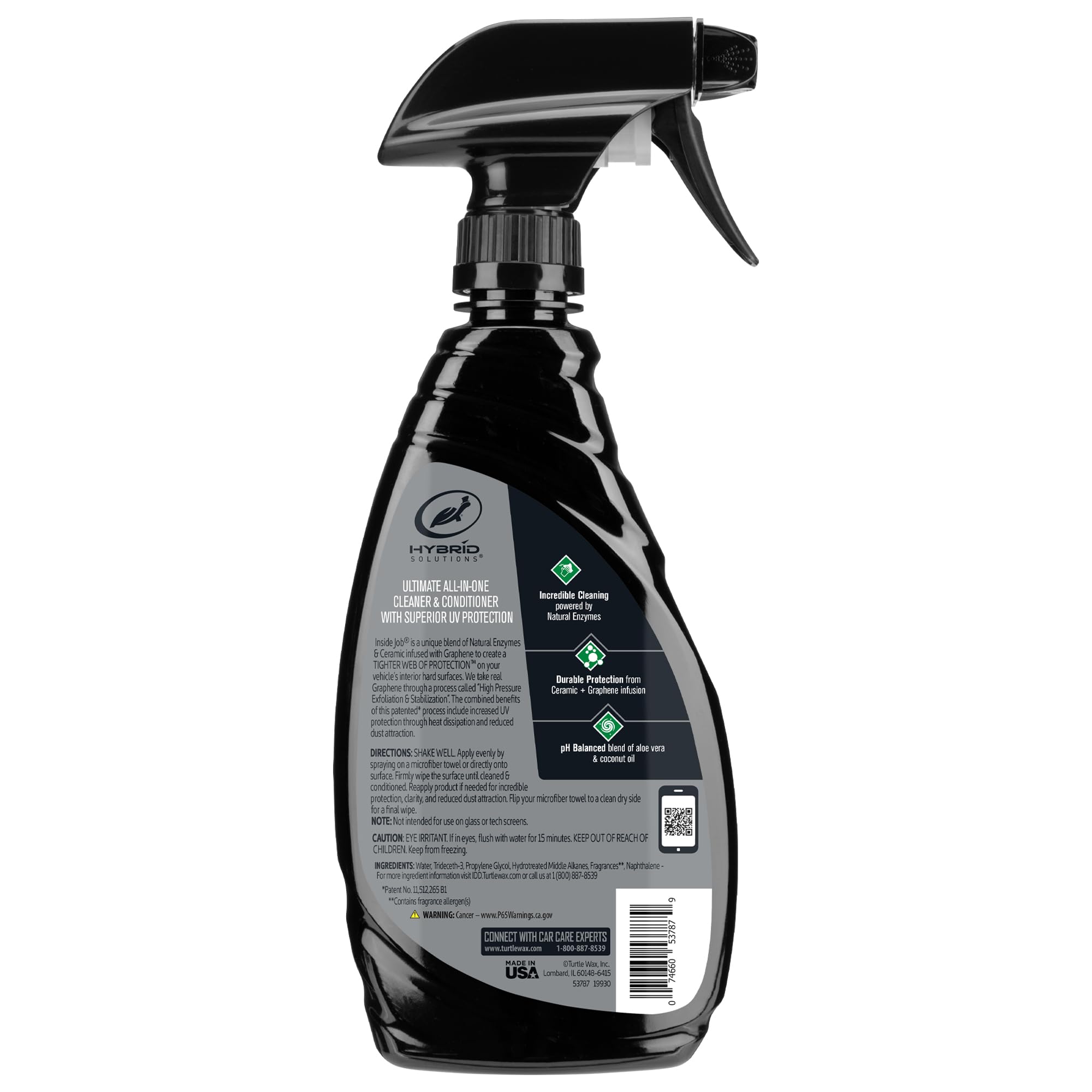 Turtle Wax Inside Job non-greasy finish leaves interiors looking natural and refreshed.