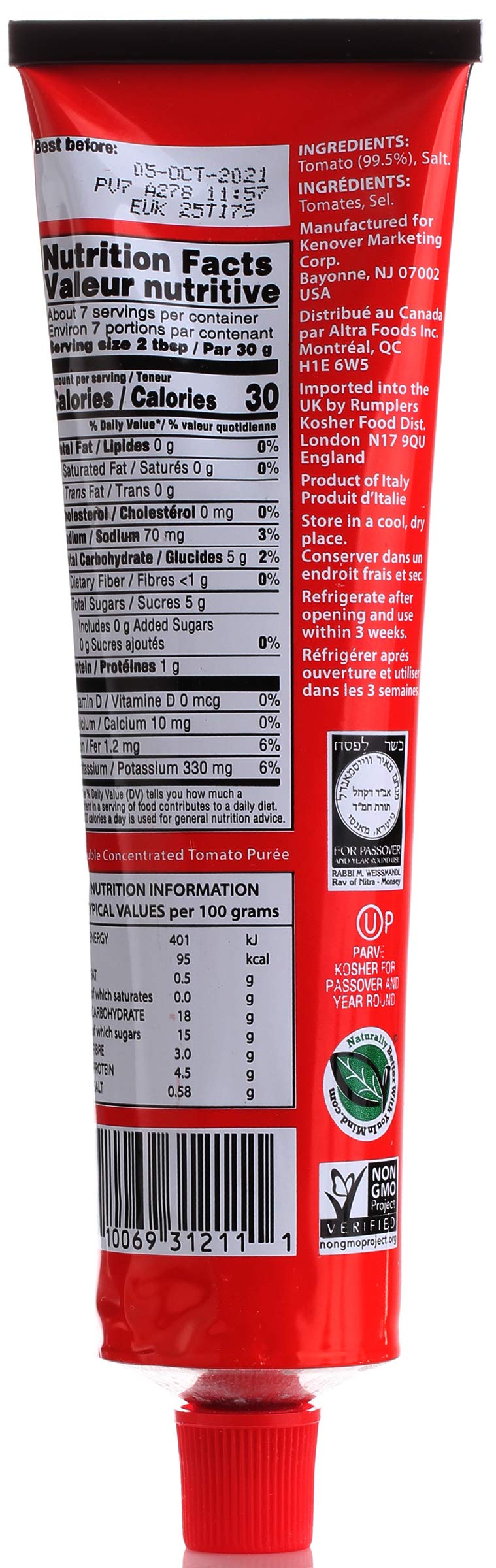 Tuscanini kitchen pantry-ready tomato paste tube for long-lasting freshness