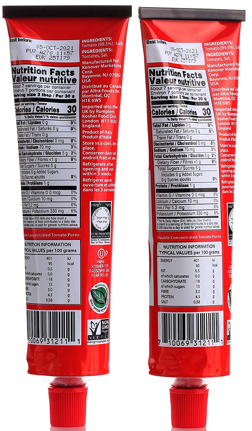 Tuscanini Tomato Paste Tube in a sauce ready for pasta
