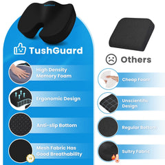 TushGuard non-slip rubber bottom keeps cushion in place during movement