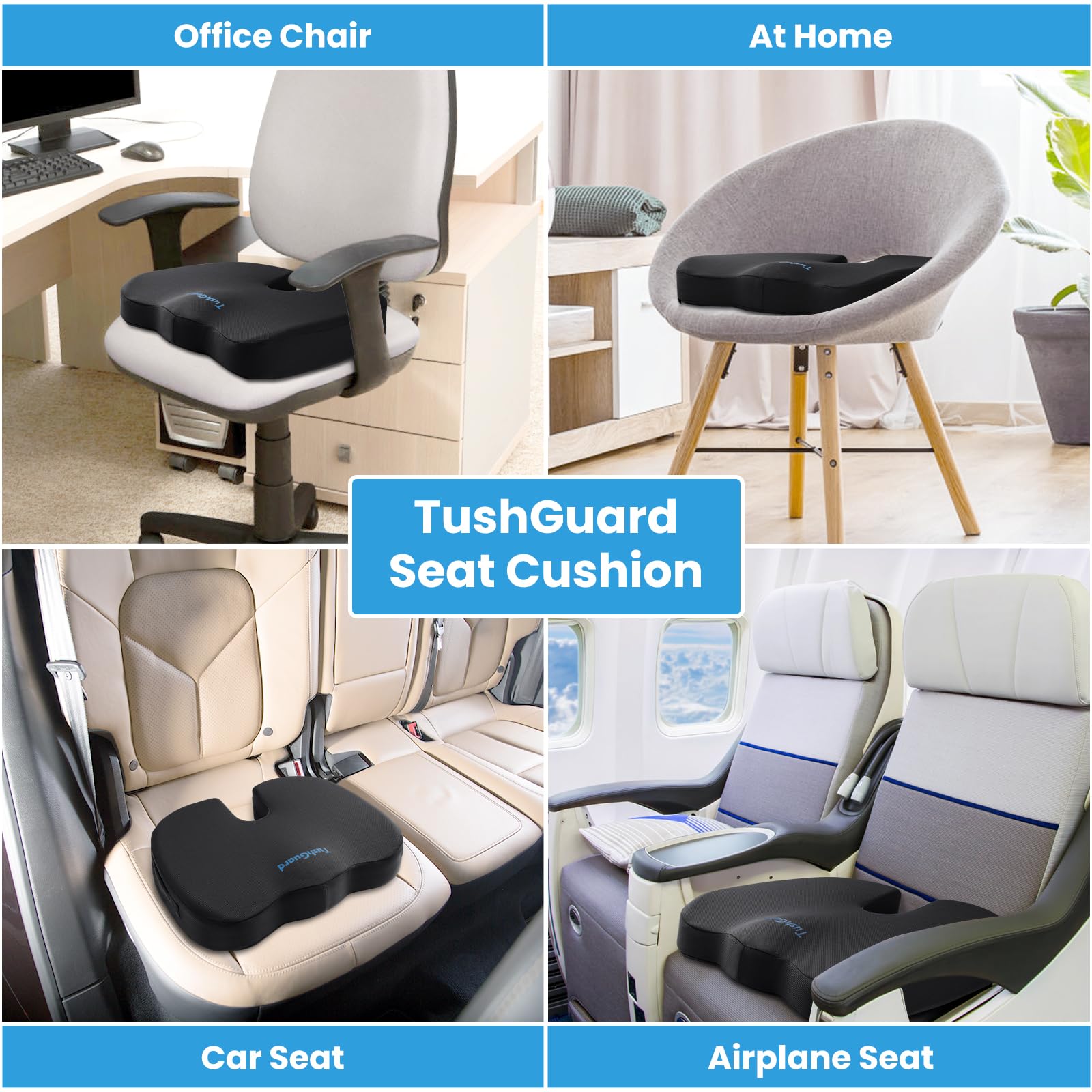 TushGuard cushion used by pregnant user for comfortable seating