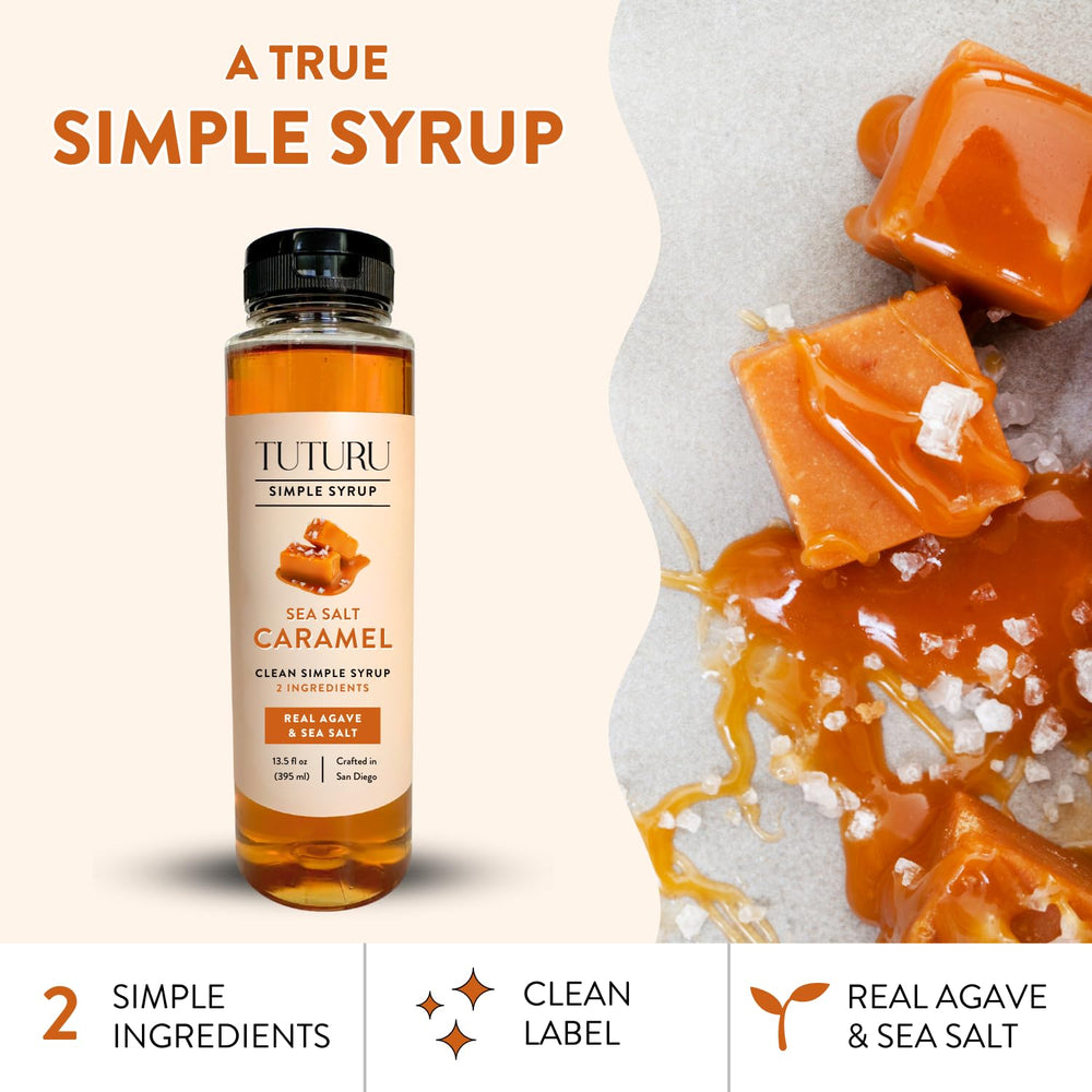 Tuturu tea cup with caramel drizzle, subtly sweetened beverage.