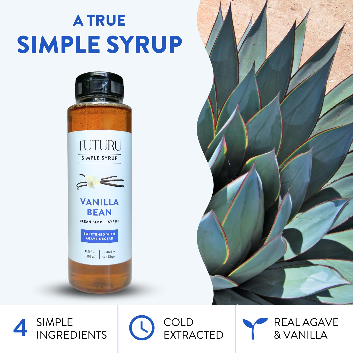 TUTURU Vanilla Bean Agave Syrup on an oatmeal bowl for subtle sweetness