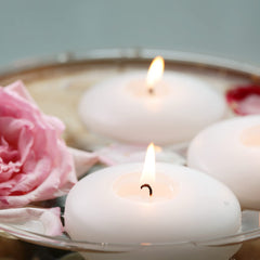 Tuyai floating candle 3inch-dripless-wax showcases clean burn for elegant water centerpiece.