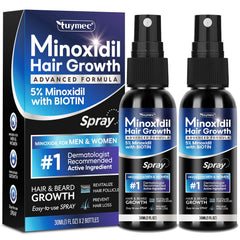 Tuymec 5% Minoxidil spray bottle front view for daily use.